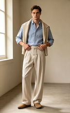 Men's Old Money Lyocell Tencel Straight-Leg Casual Trousers