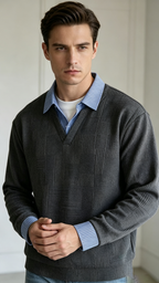 Men's Casual Mock Two-Piece Sweatshirt