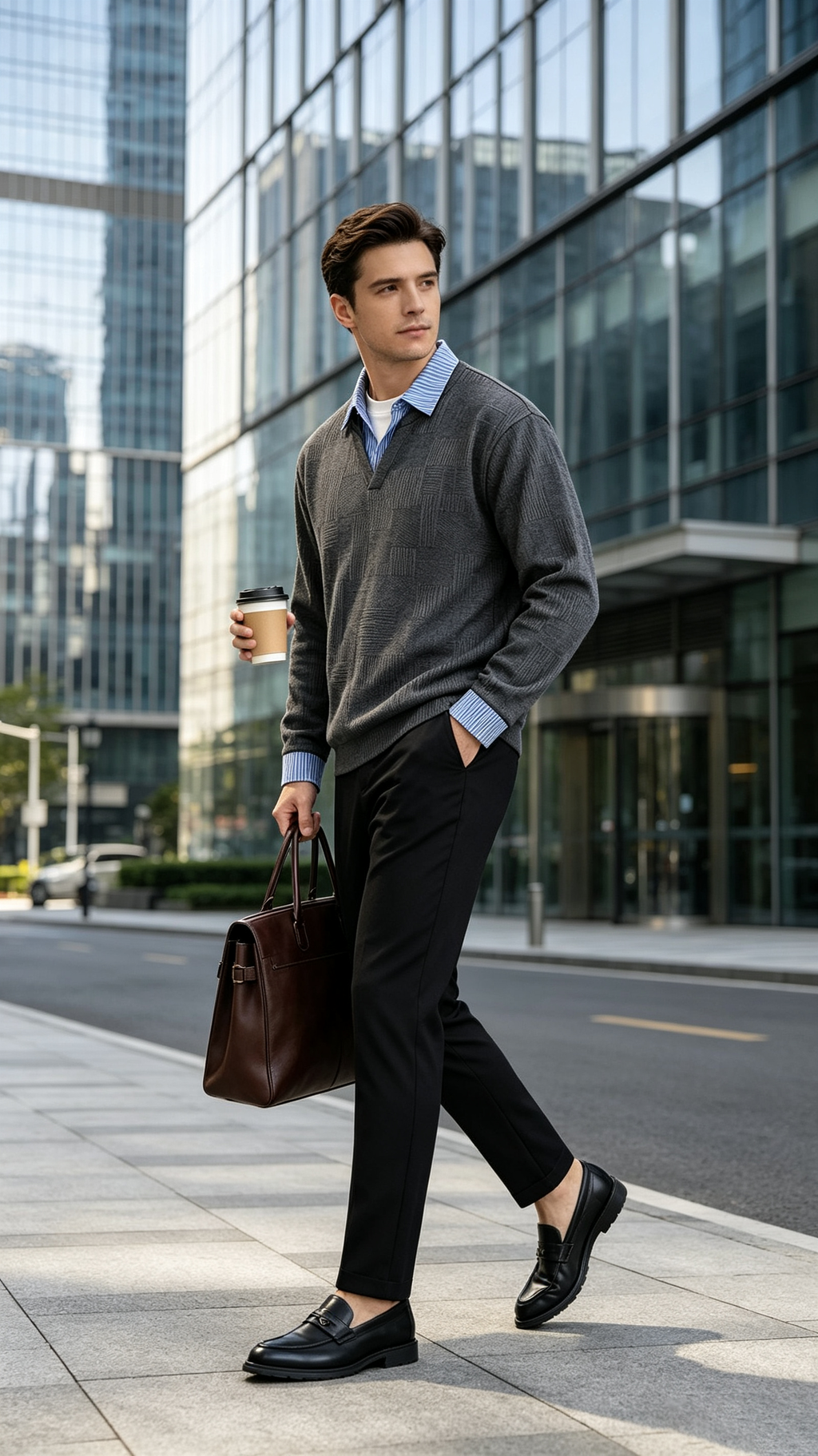 Men's Casual Mock Two-Piece Sweatshirt