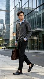 Men's Casual Mock Two-Piece Sweatshirt