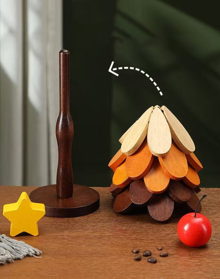 Christmas Tree Wooden Heat Insulation Trivet