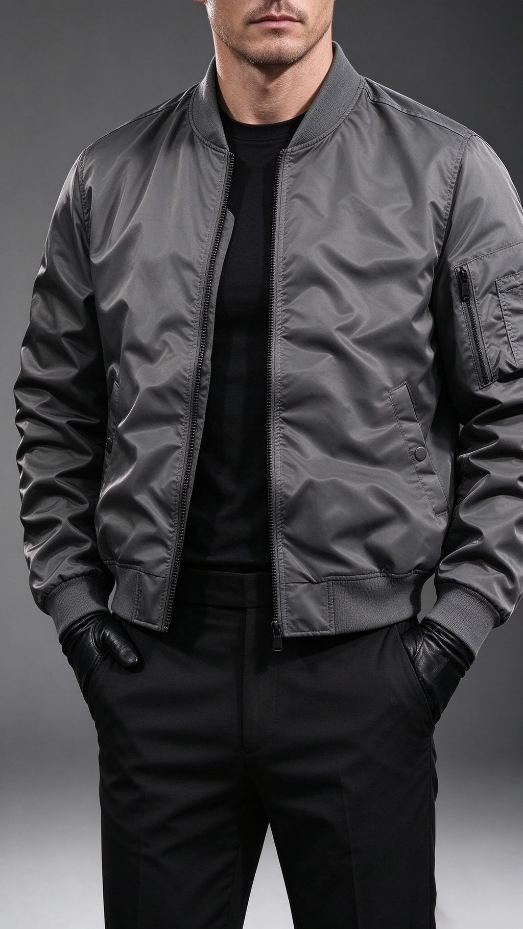 Men's Stand-Collar Bomber Jacket