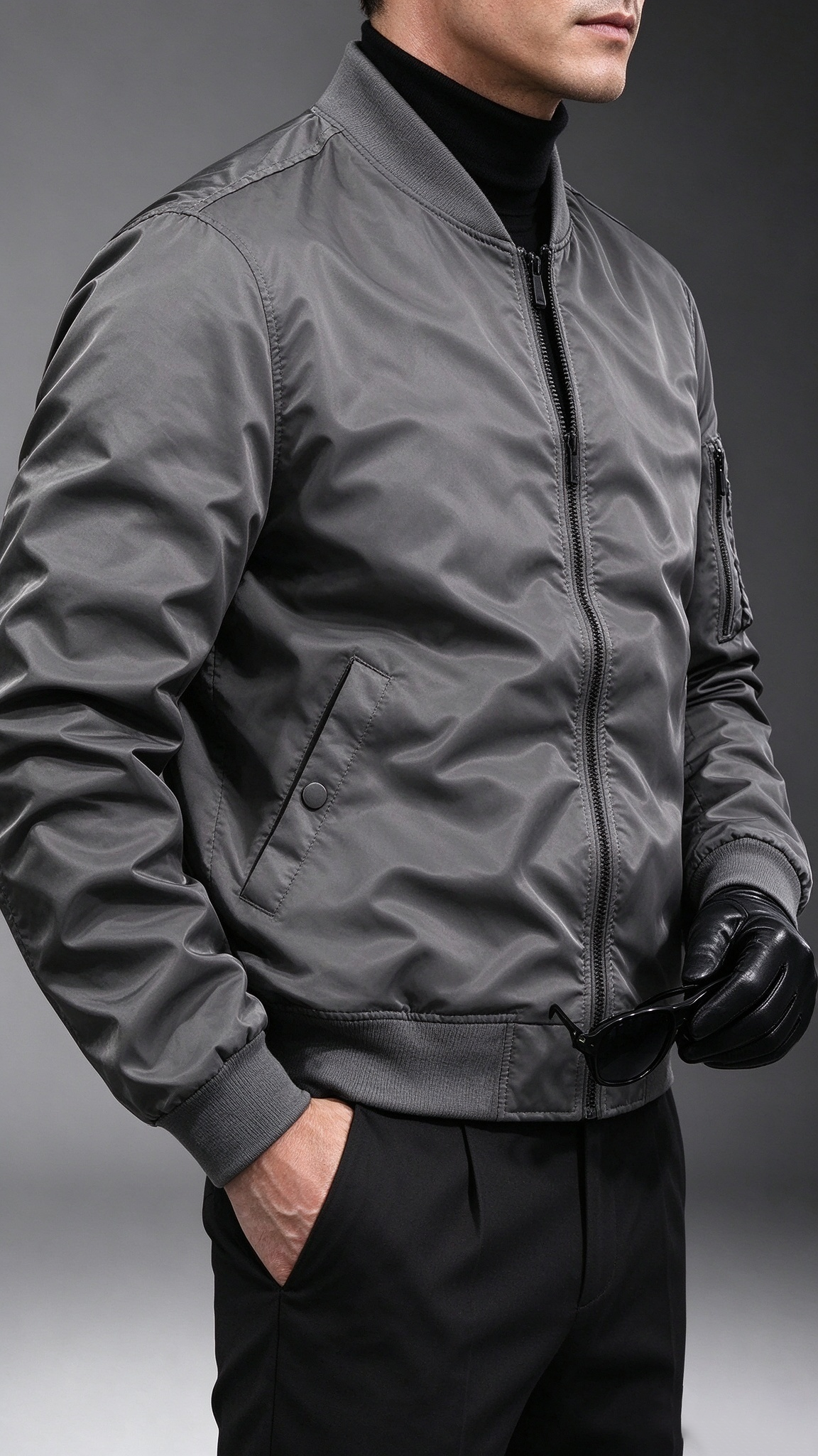 Men's Stand-Collar Bomber Jacket