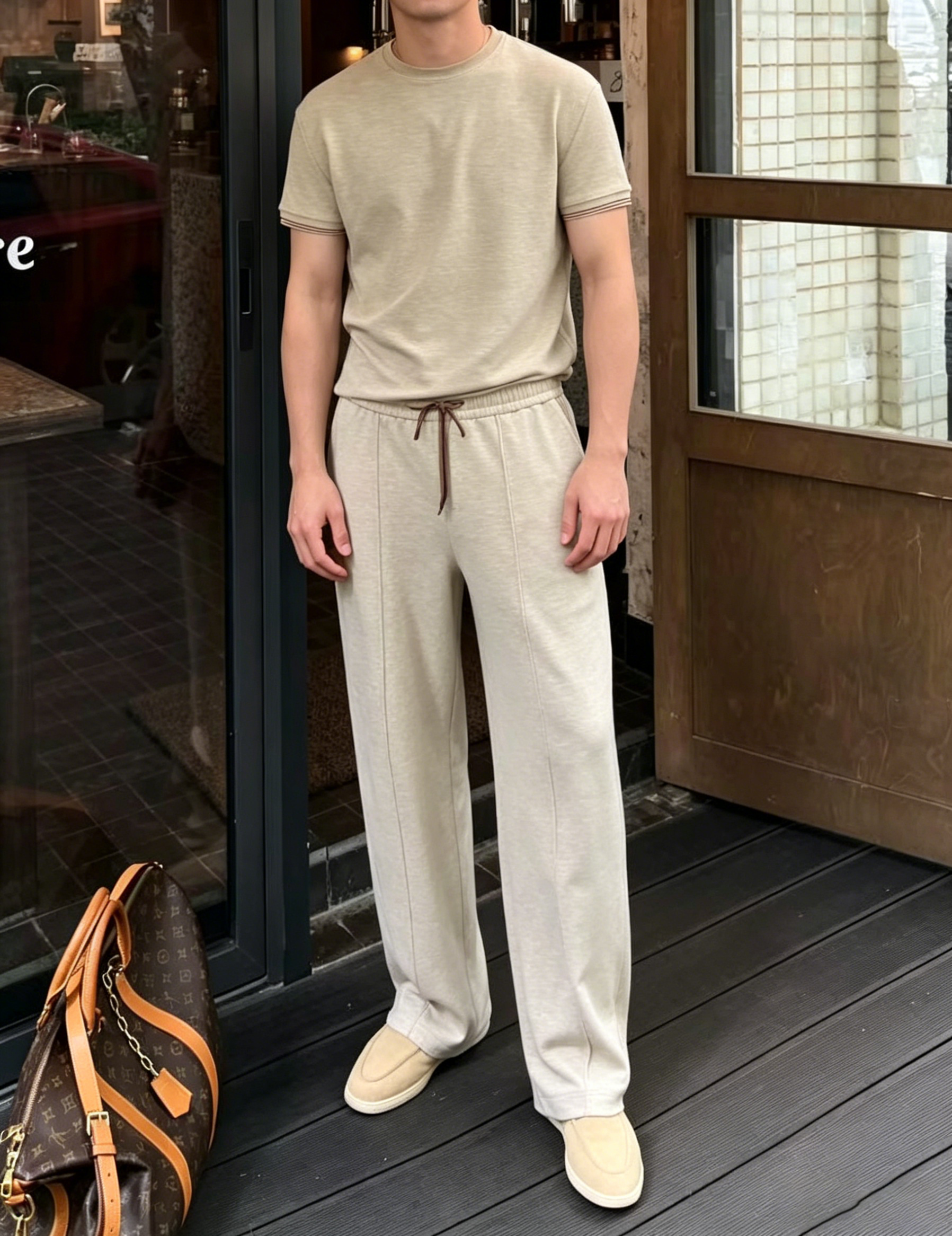 Men's Crewneck Comfortable Casual Short-Sleeve Set