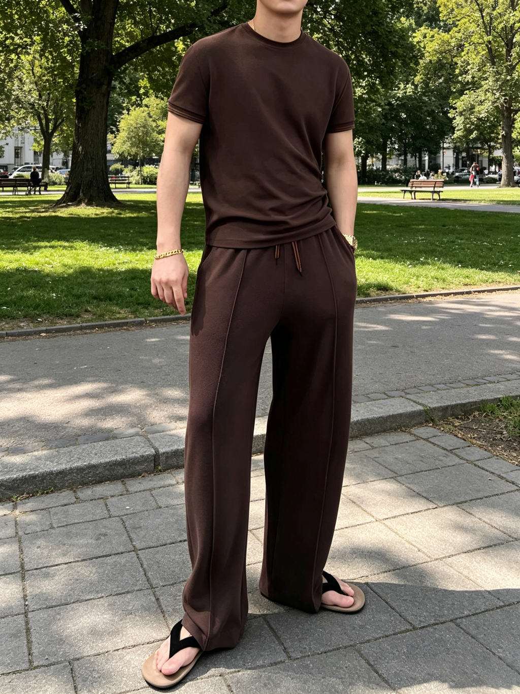Men's Crewneck Comfortable Casual Short-Sleeve Set