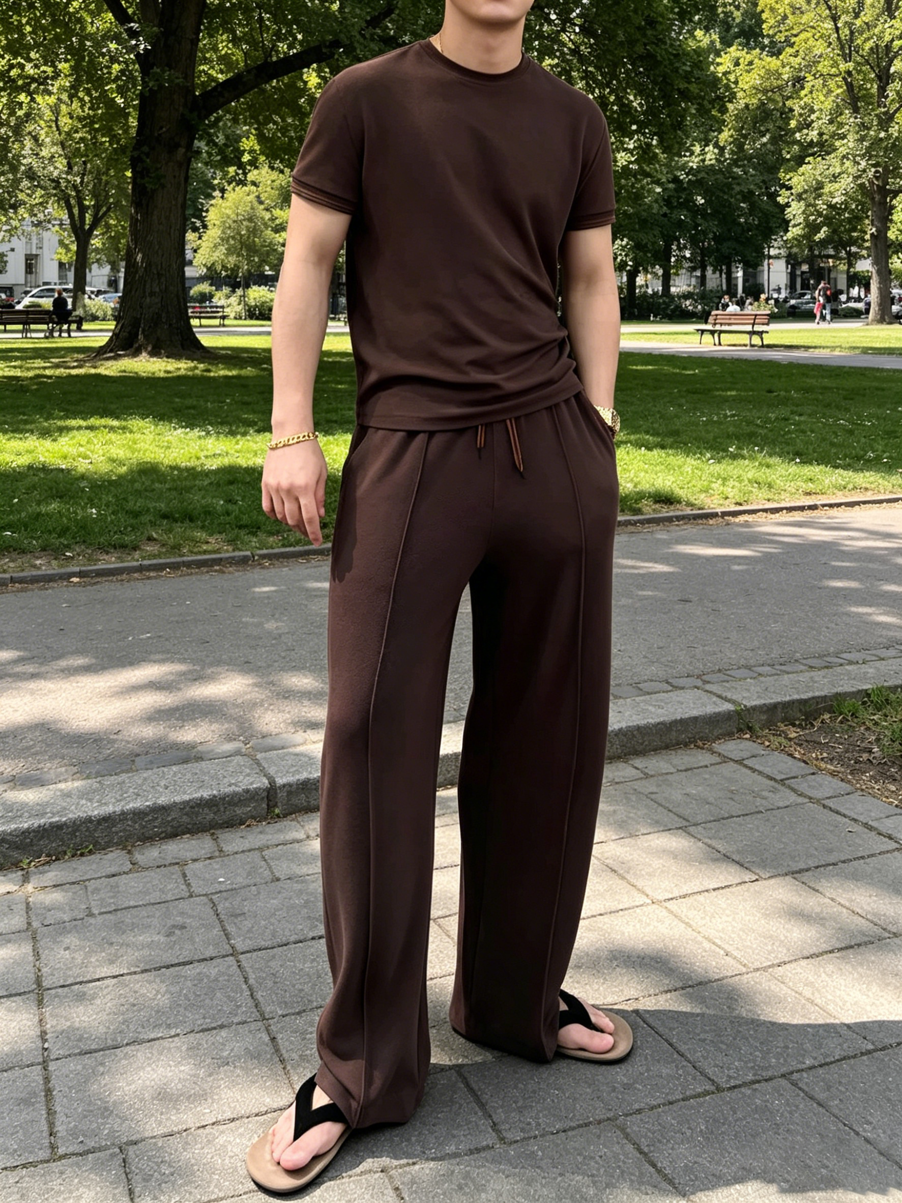 Men's Crewneck Comfortable Casual Short-Sleeve Set
