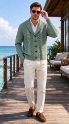 Men's Retro Knit Cardigan