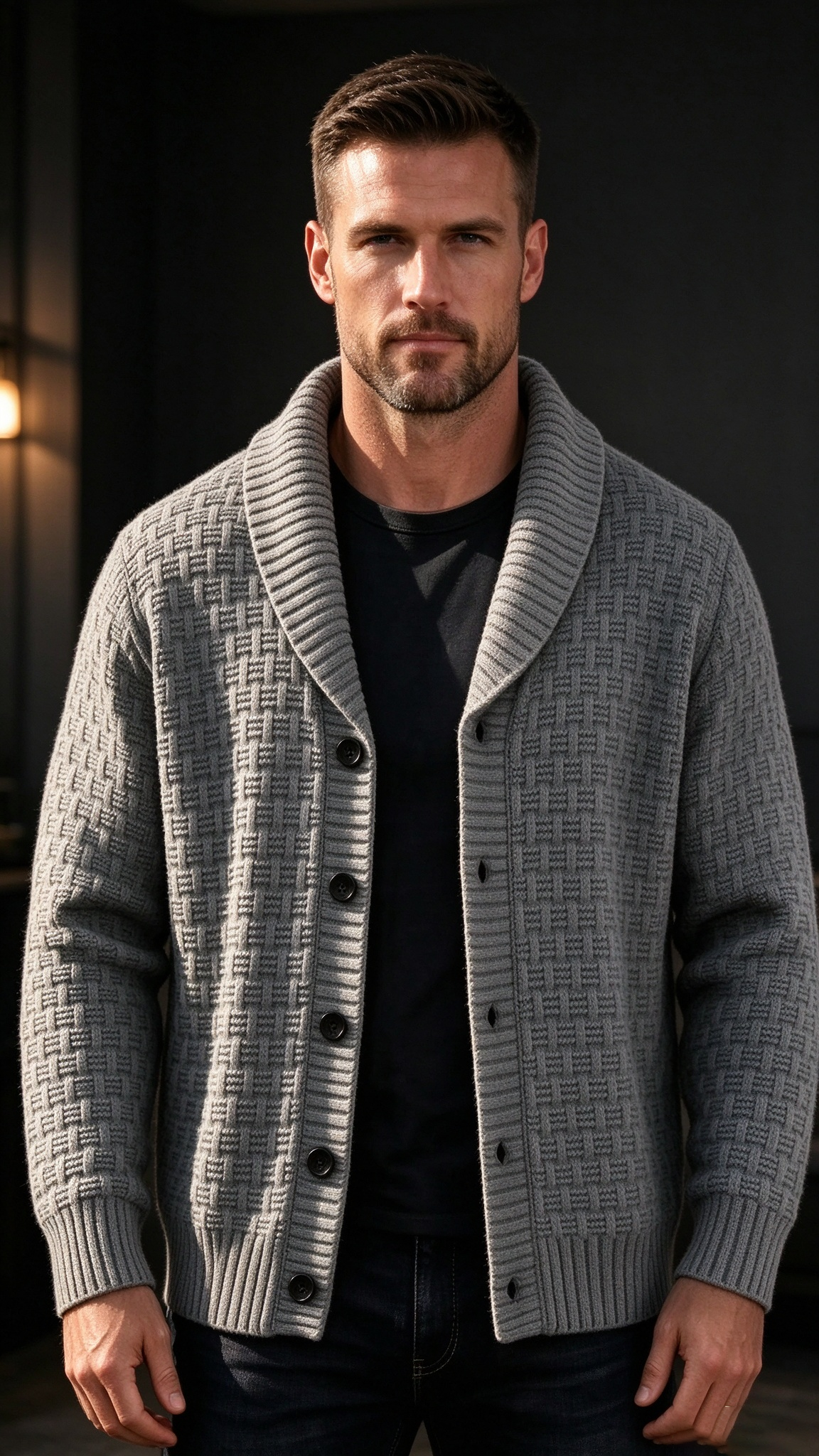 Men's Retro Knit Cardigan
