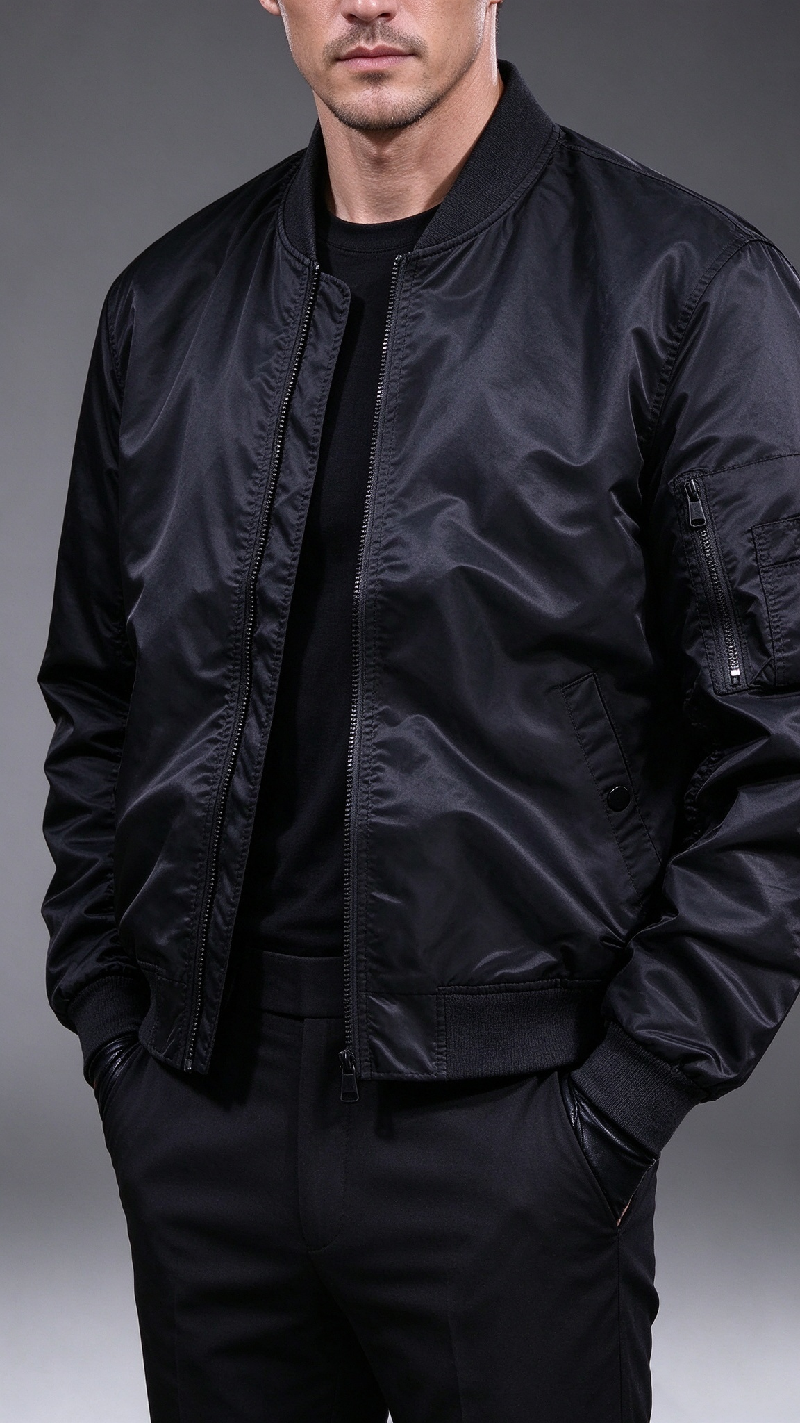 Men's Stand-Collar Bomber Jacket