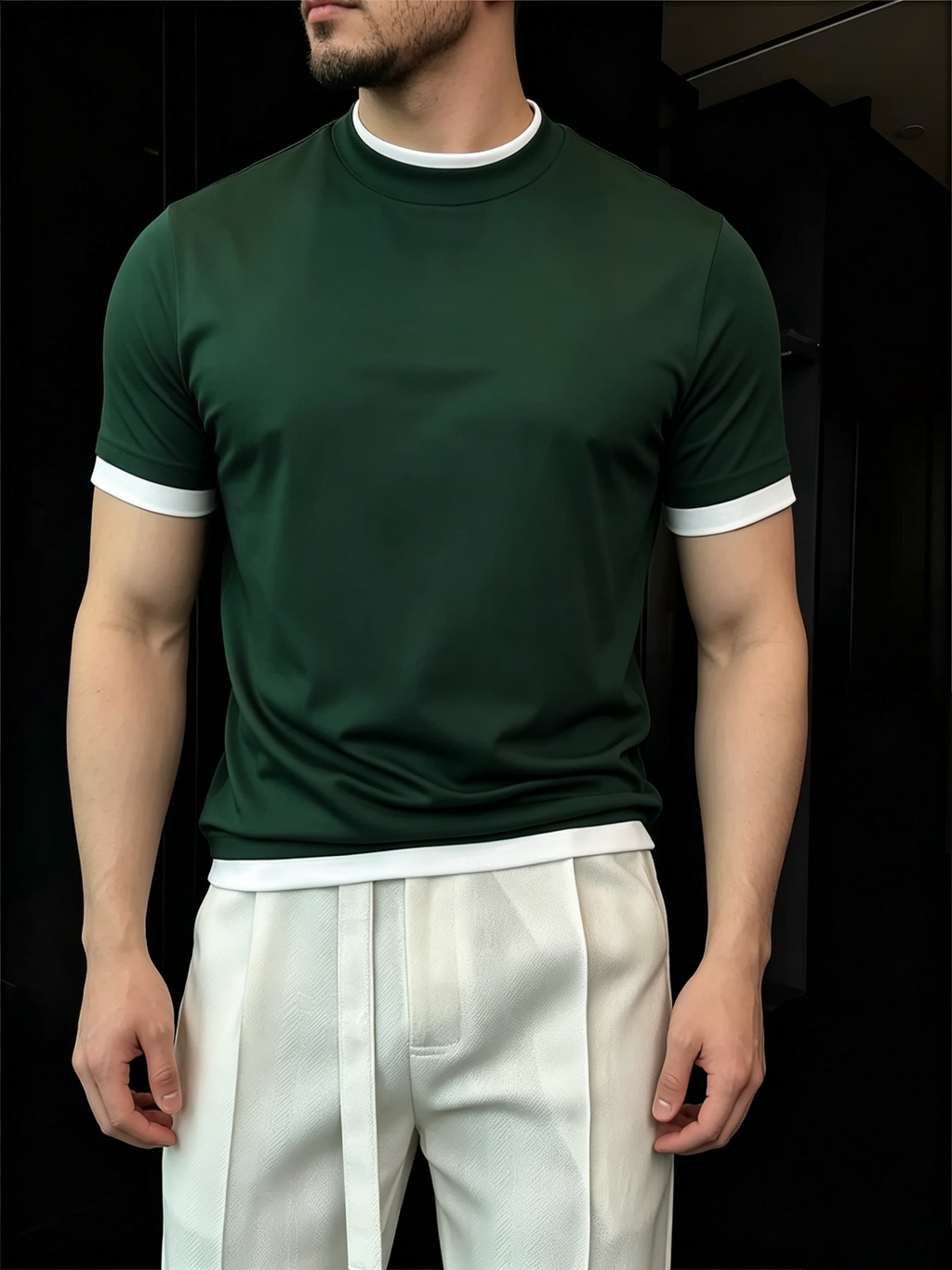 Men's Comfortable Faux Twinset Short-Sleeve T-Shirt