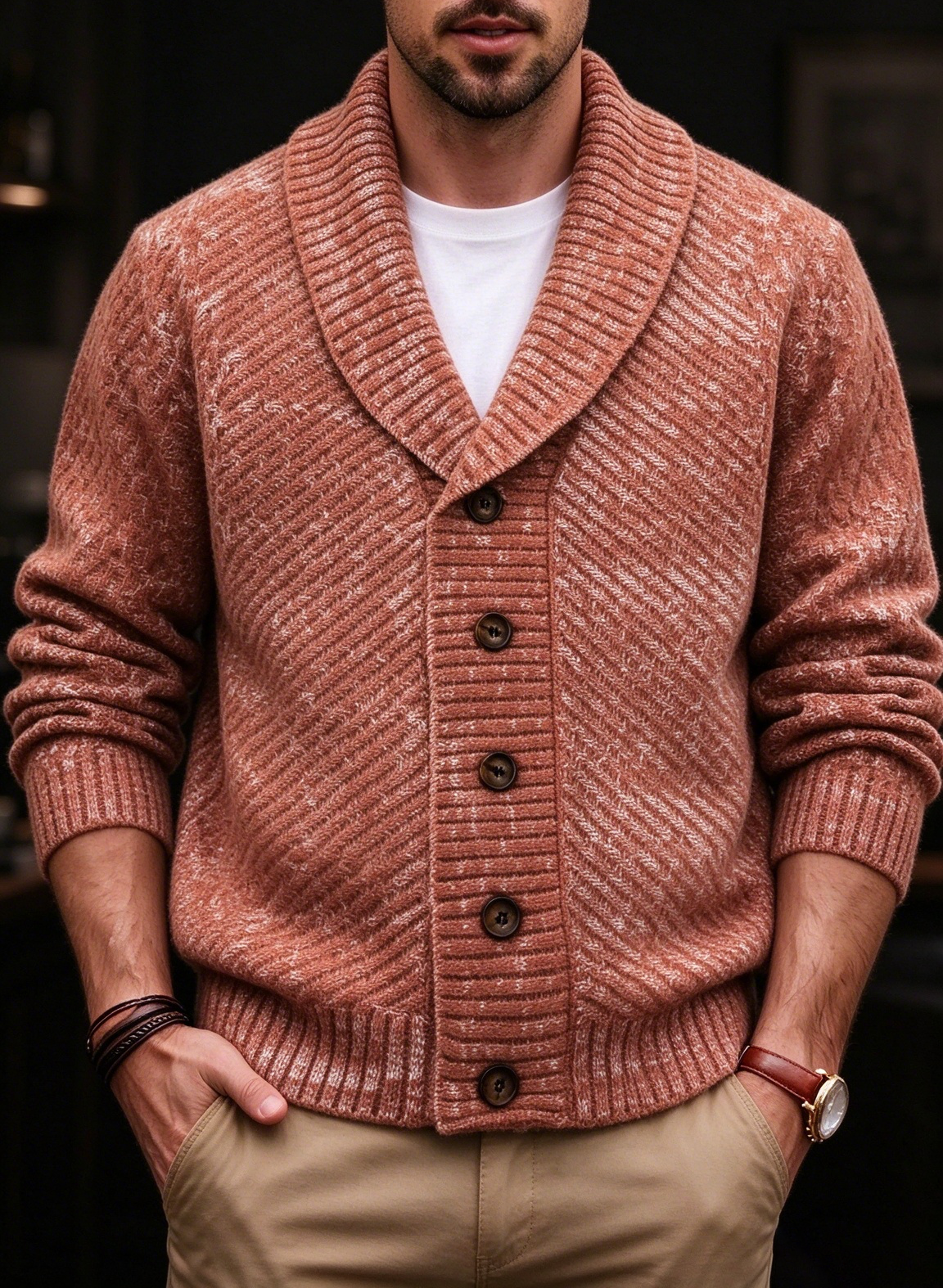 Men's Retro Knit Cardigan