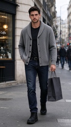 Men's Retro Knit Cardigan