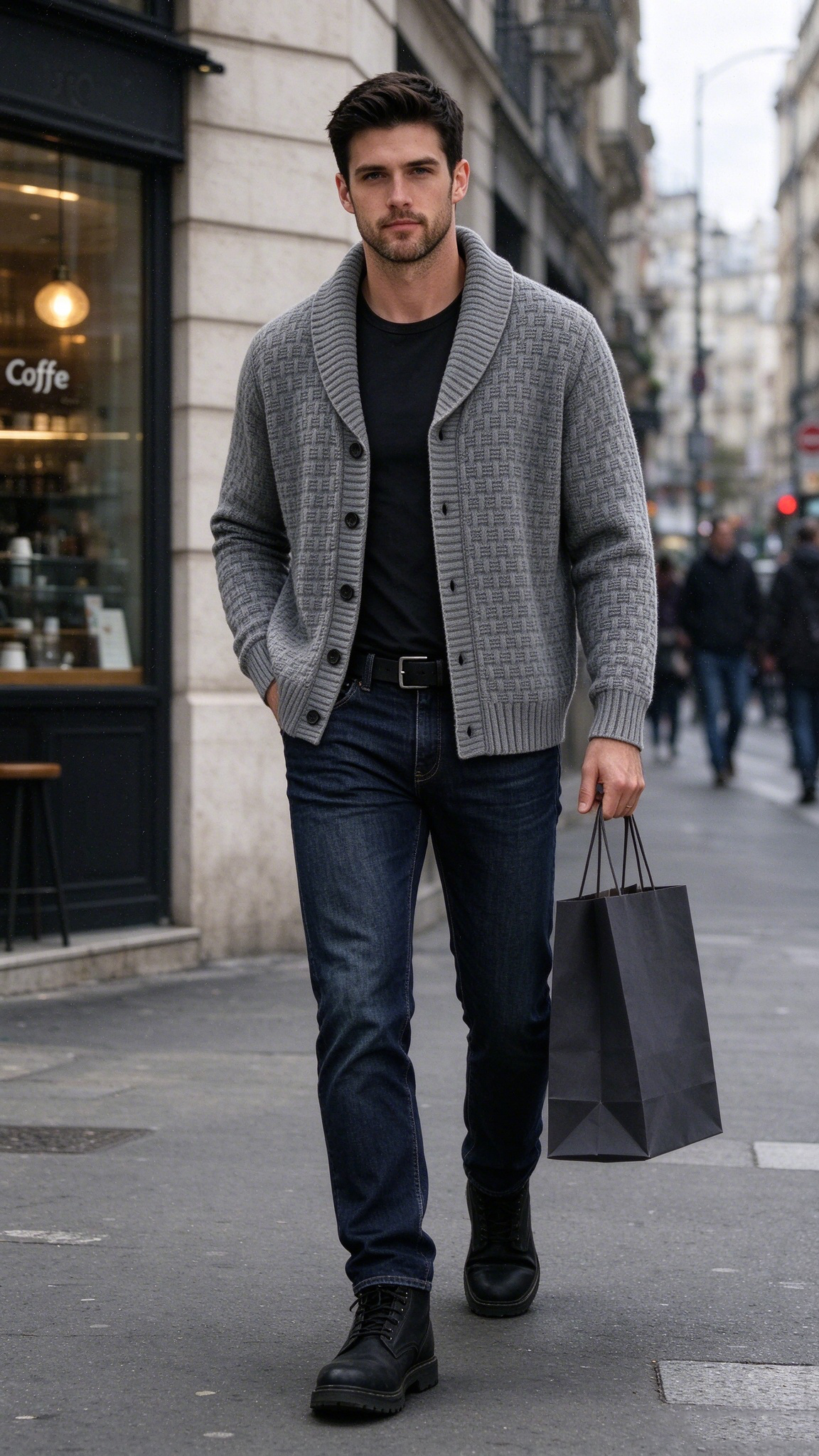 Men's Retro Knit Cardigan