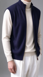 Men's Comfortable Knit Zip-Up Vest