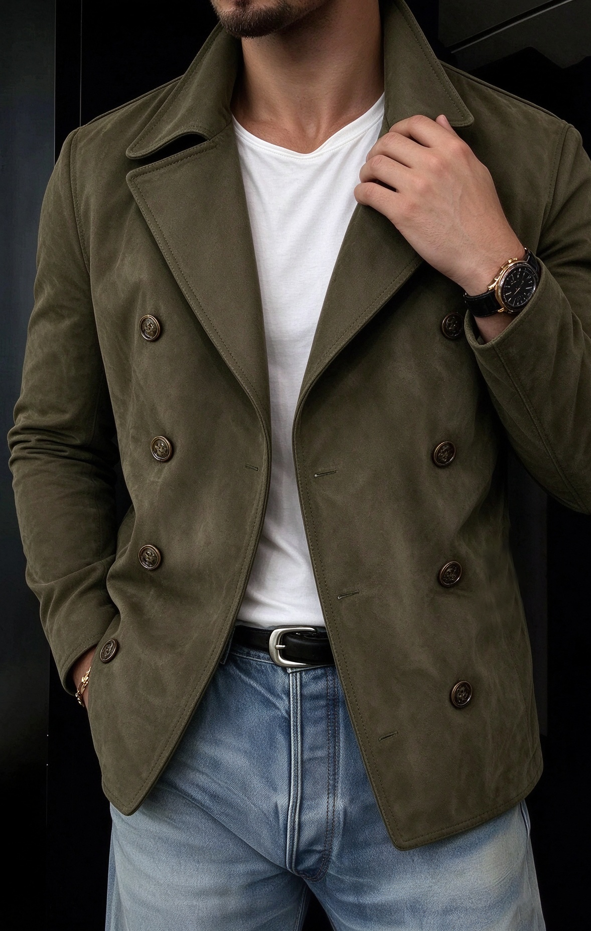 Men's Vintage Double-Breasted Jacket