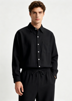Men's 2-Piece Linen Outfits Casual Long Sleeve Button Down Shirt and Pants Set Beach Vacation Suits