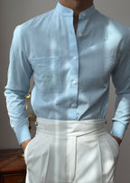 Men's Retro Mandarin Collar Shirt | Summer Resort Casual Style
