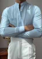 Men's Retro Mandarin Collar Shirt | Summer Resort Casual Style