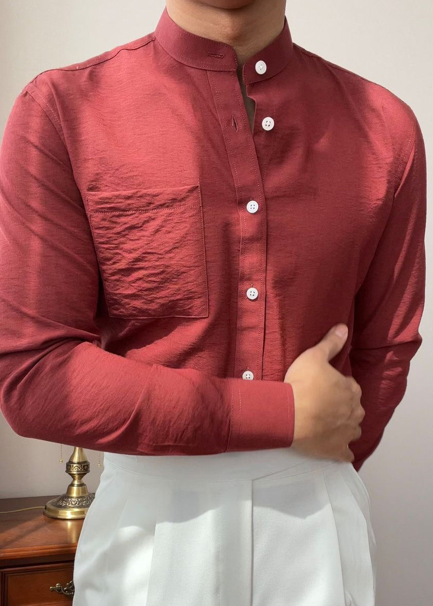 Men's Retro Mandarin Collar Shirt | Summer Resort Casual Style