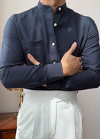 Men's Retro Mandarin Collar Shirt | Summer Resort Casual Style