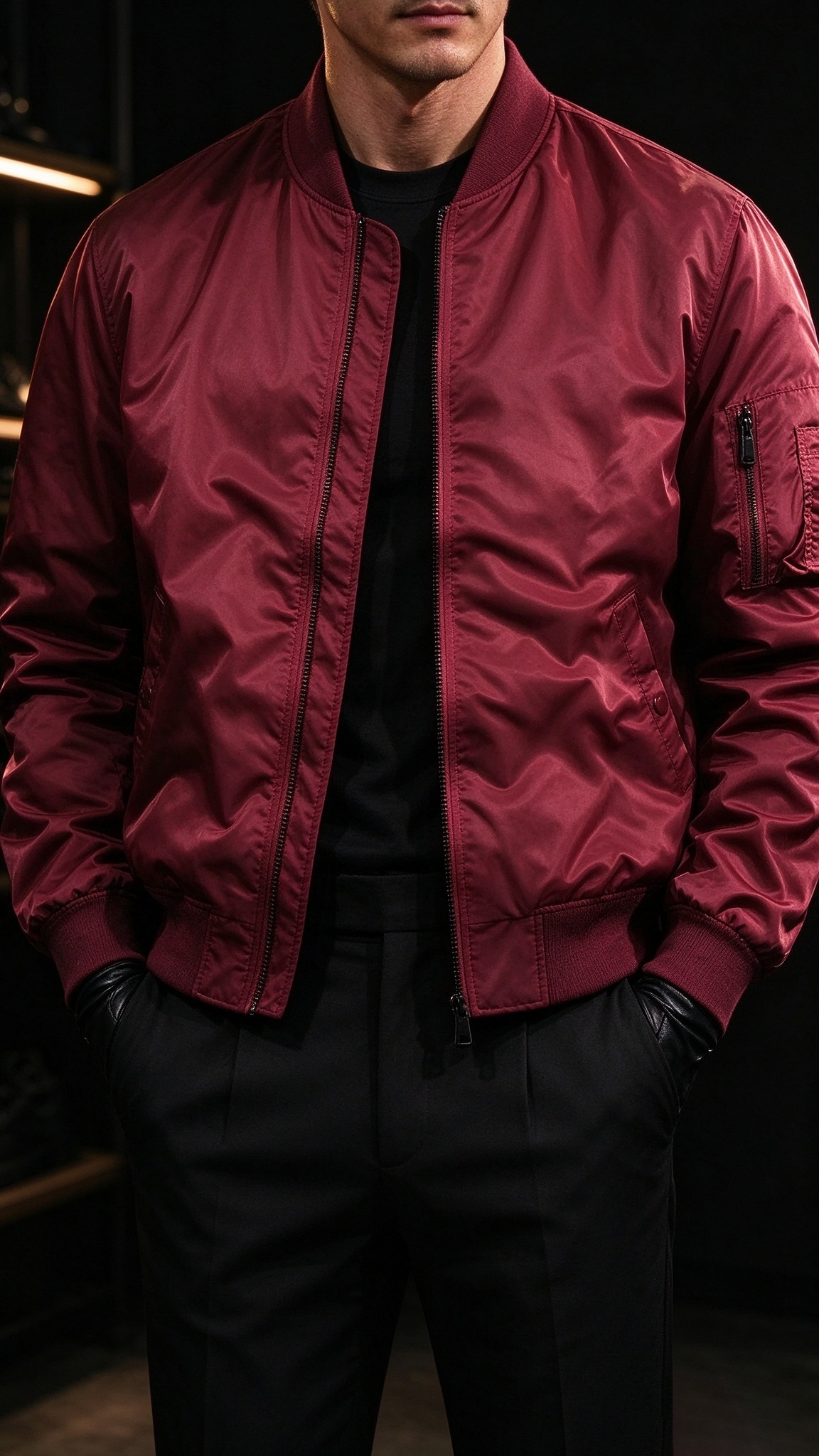 Men's Stand-Collar Bomber Jacket