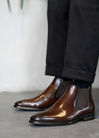 Vintage Handmade Chelsea Boots – British Leather Ankle Boots for Men
