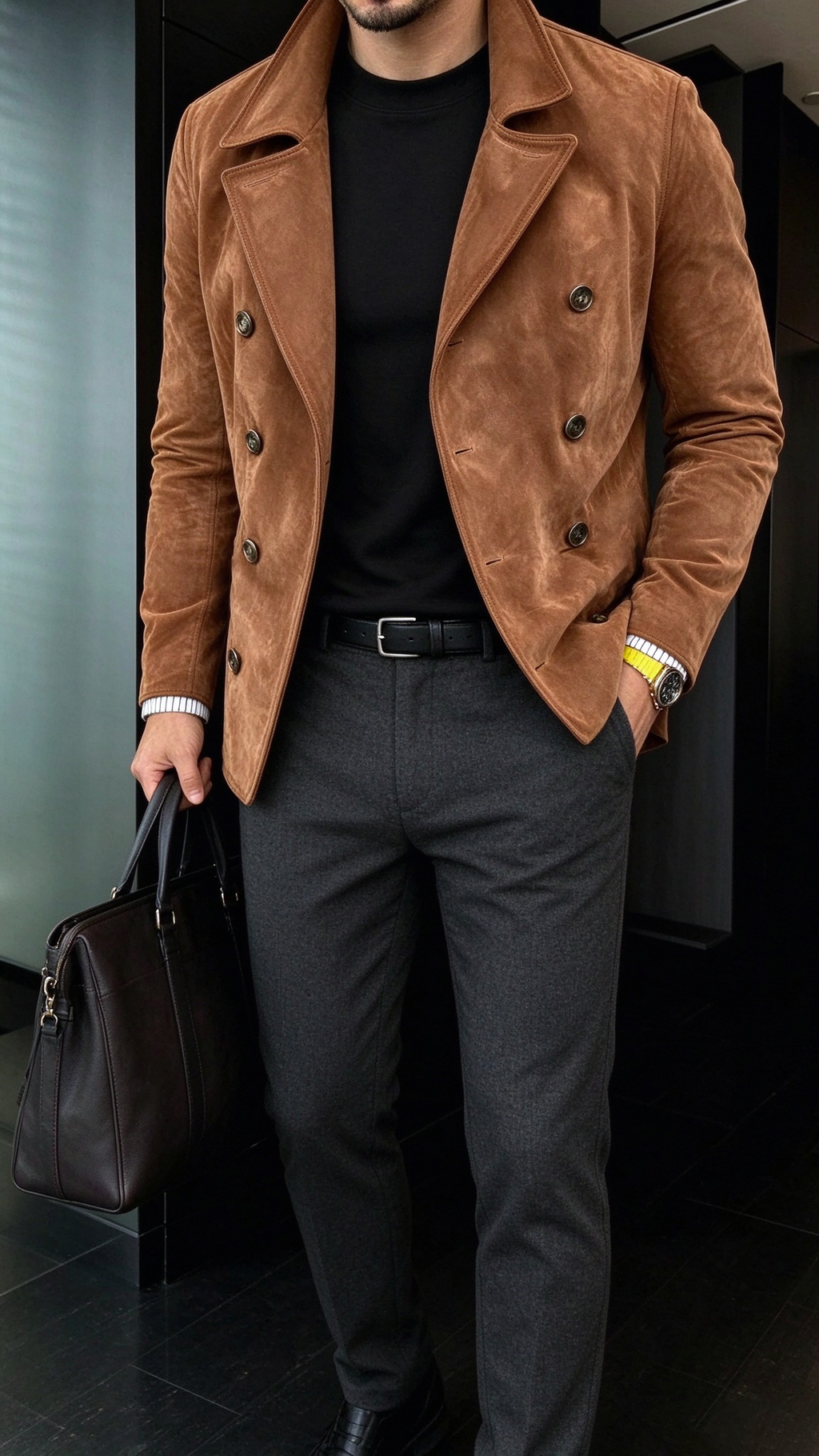 Men's Vintage Double-Breasted Jacket