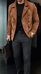 Men's Vintage Double-Breasted Jacket