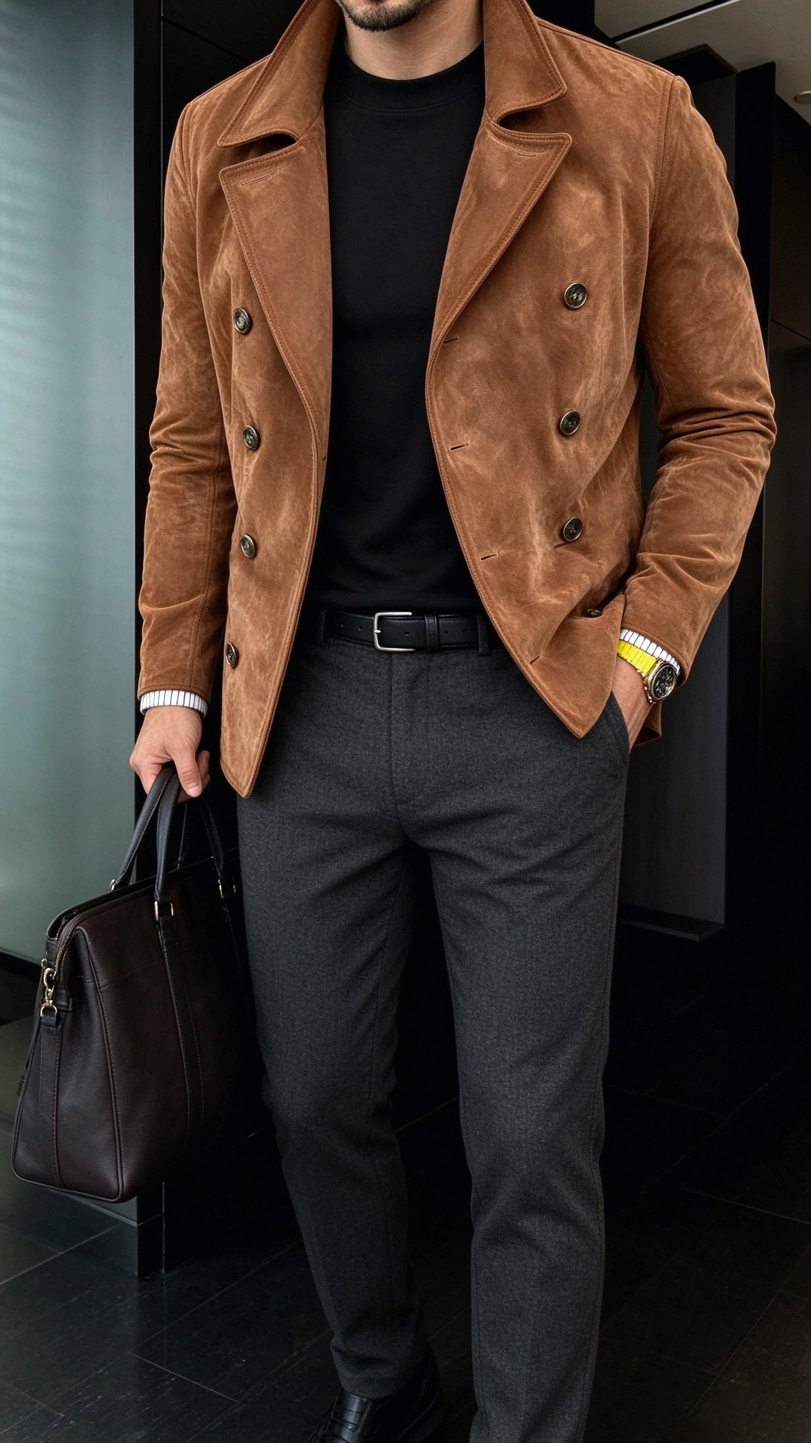 Men's Vintage Double-Breasted Jacket