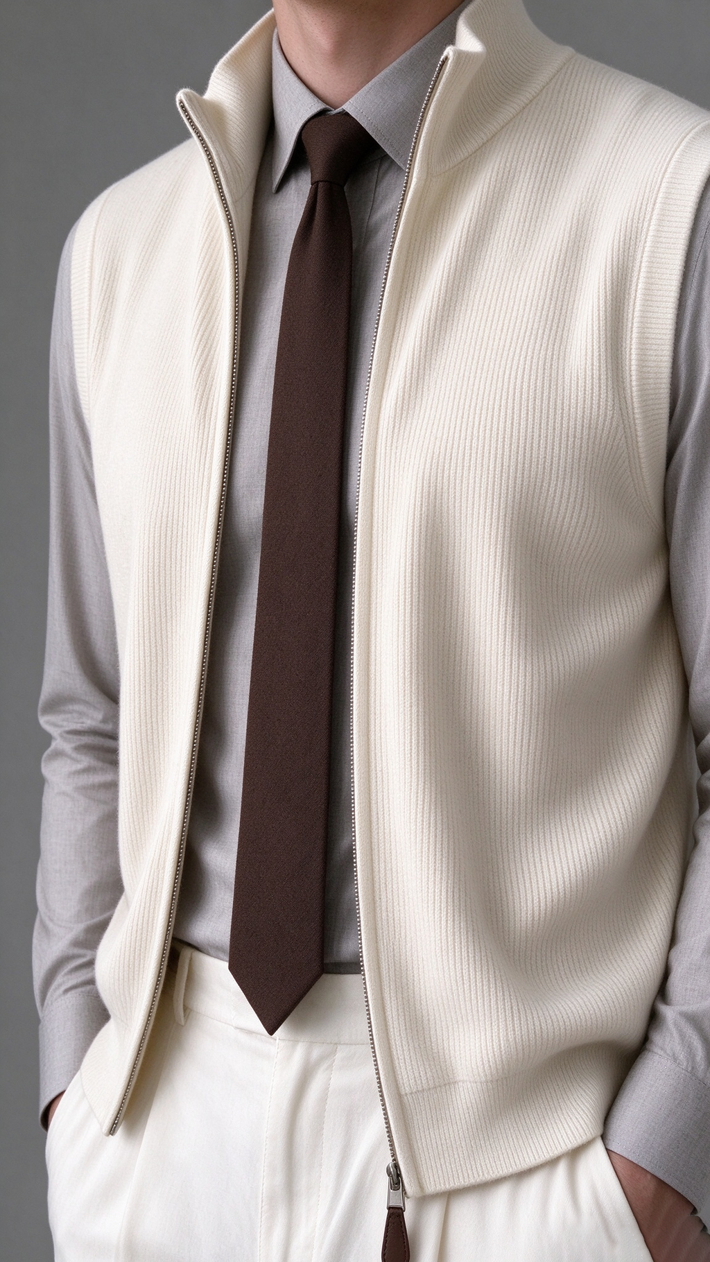 Men's Comfortable Knit Zip-Up Vest