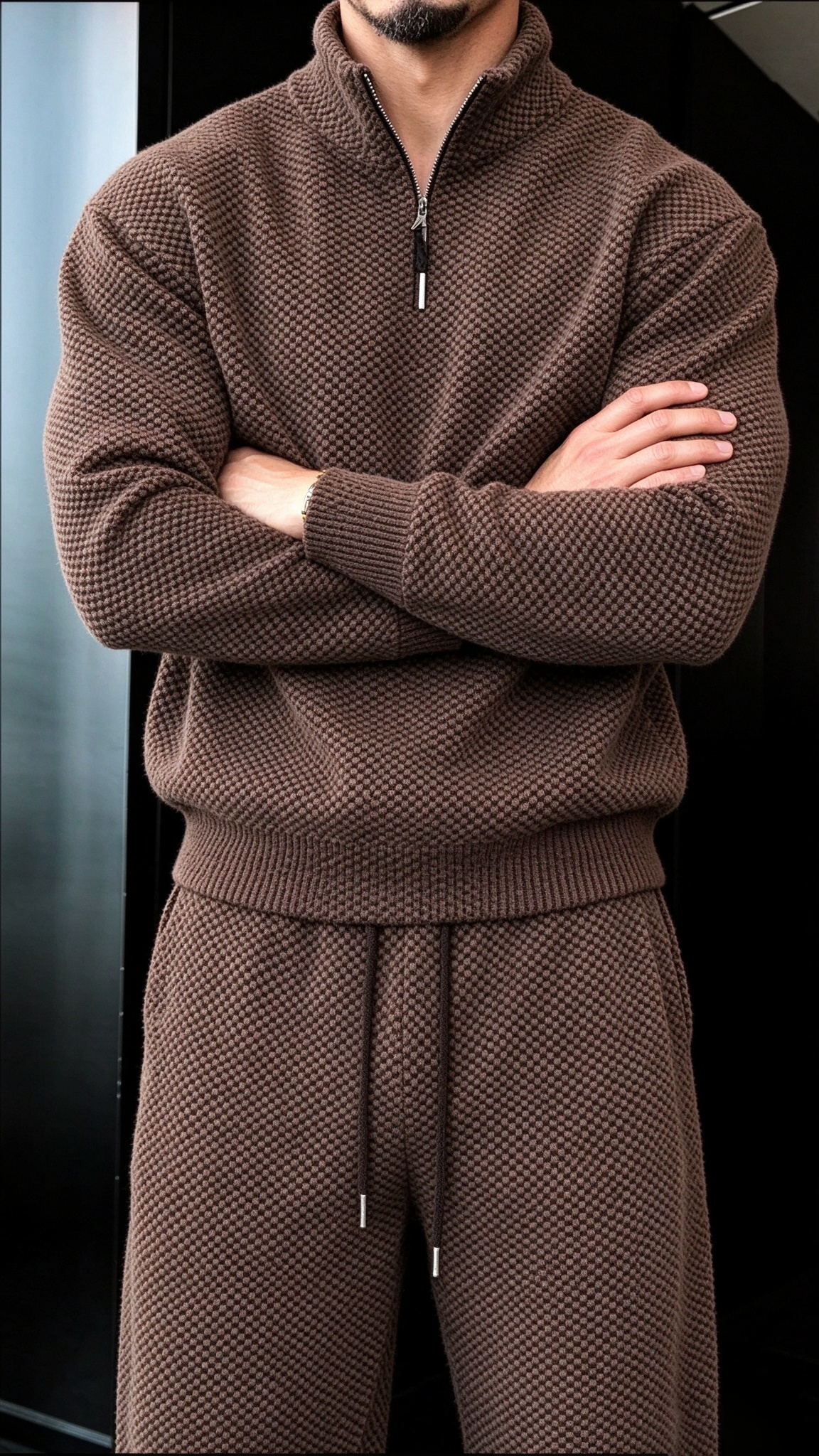 Men's Comfortable Houndstooth Tracksuit