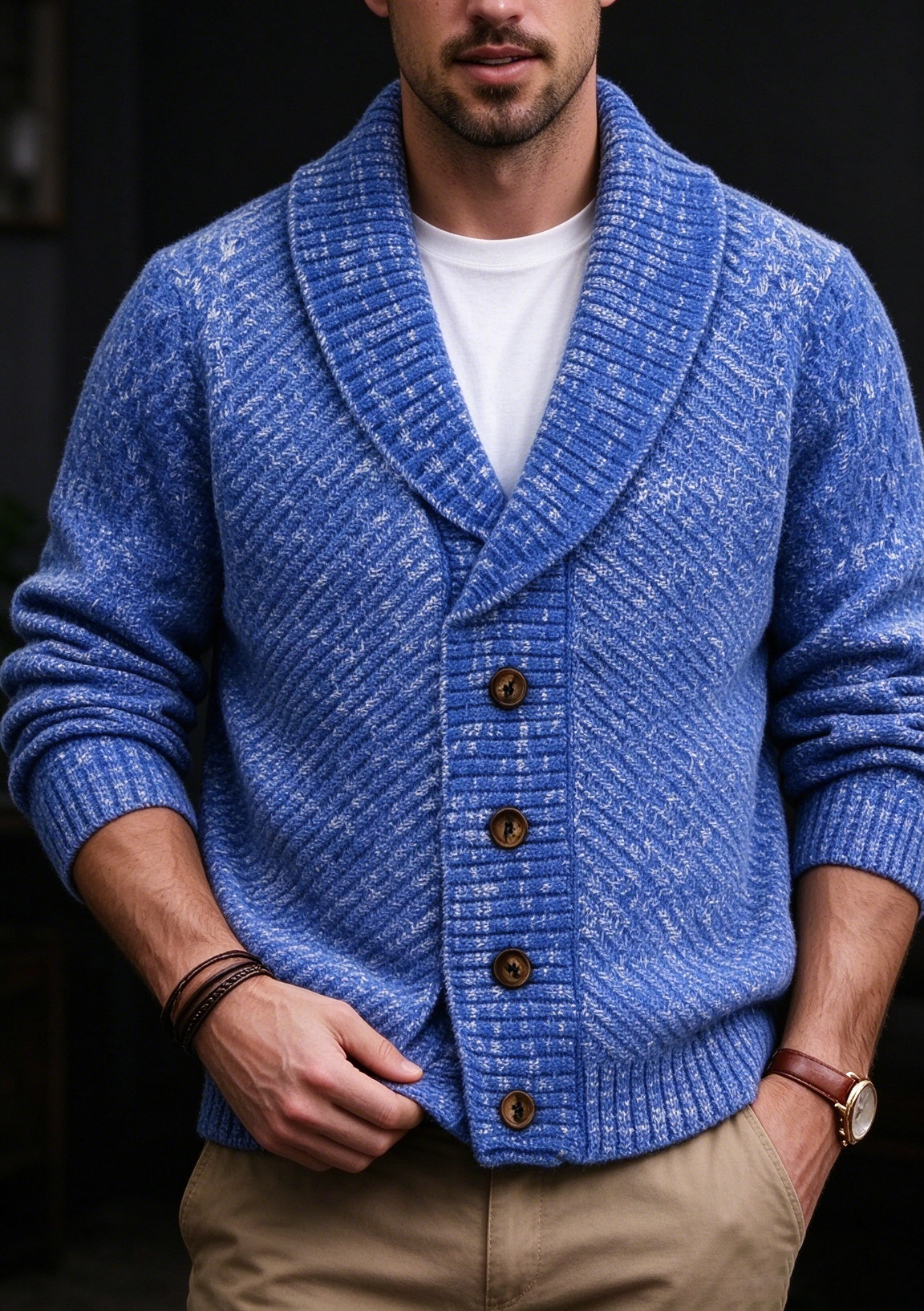 Men's Retro Knit Cardigan