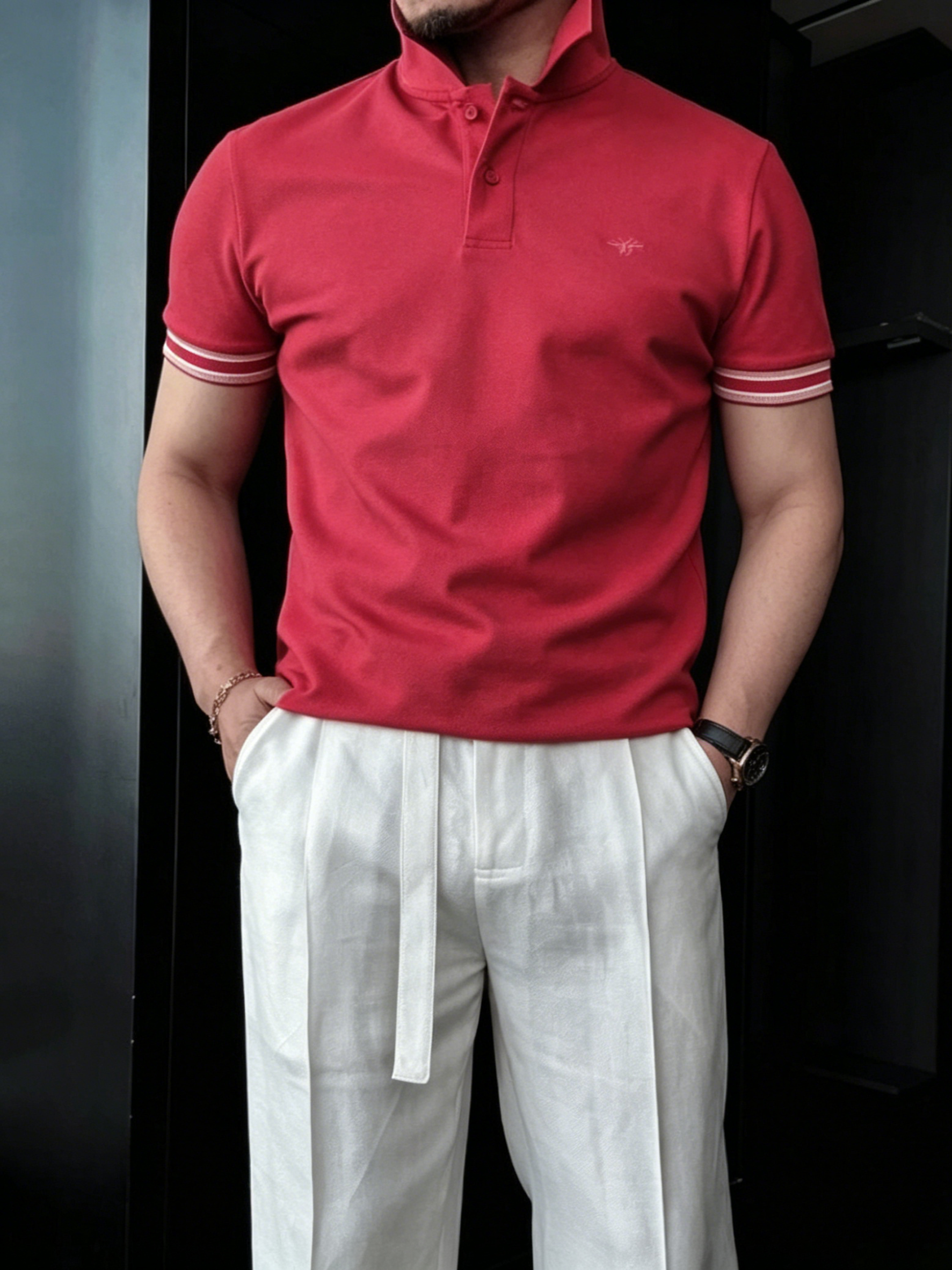 Men's High-Quality Breathable Little Bee Embroidered Polo Shirt