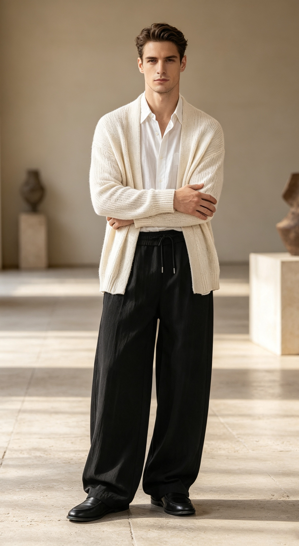 Men's Old Money Lyocell Tencel Straight-Leg Casual Trousers