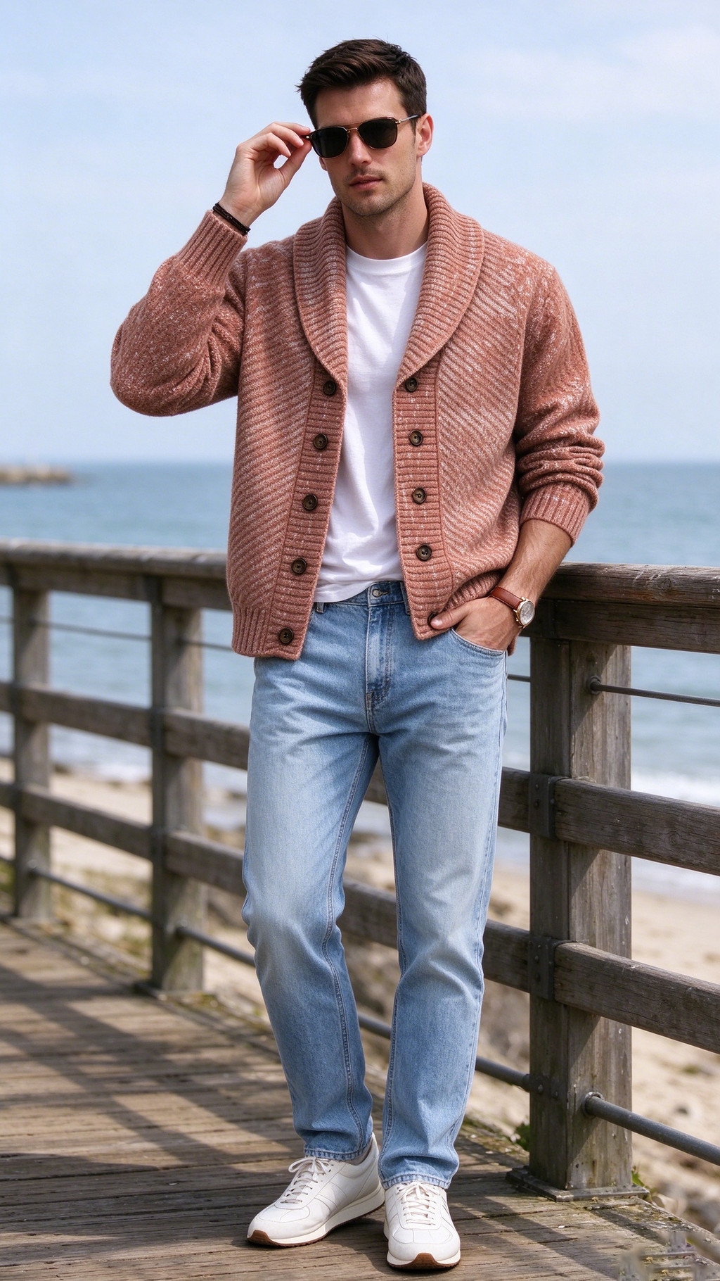 Men's Retro Knit Cardigan