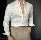 Men's Premium Solid Color Casual Slim-Fit Shirt