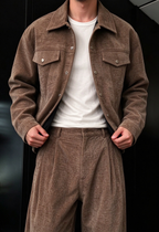 Men's Chenille Collared Jacket Set