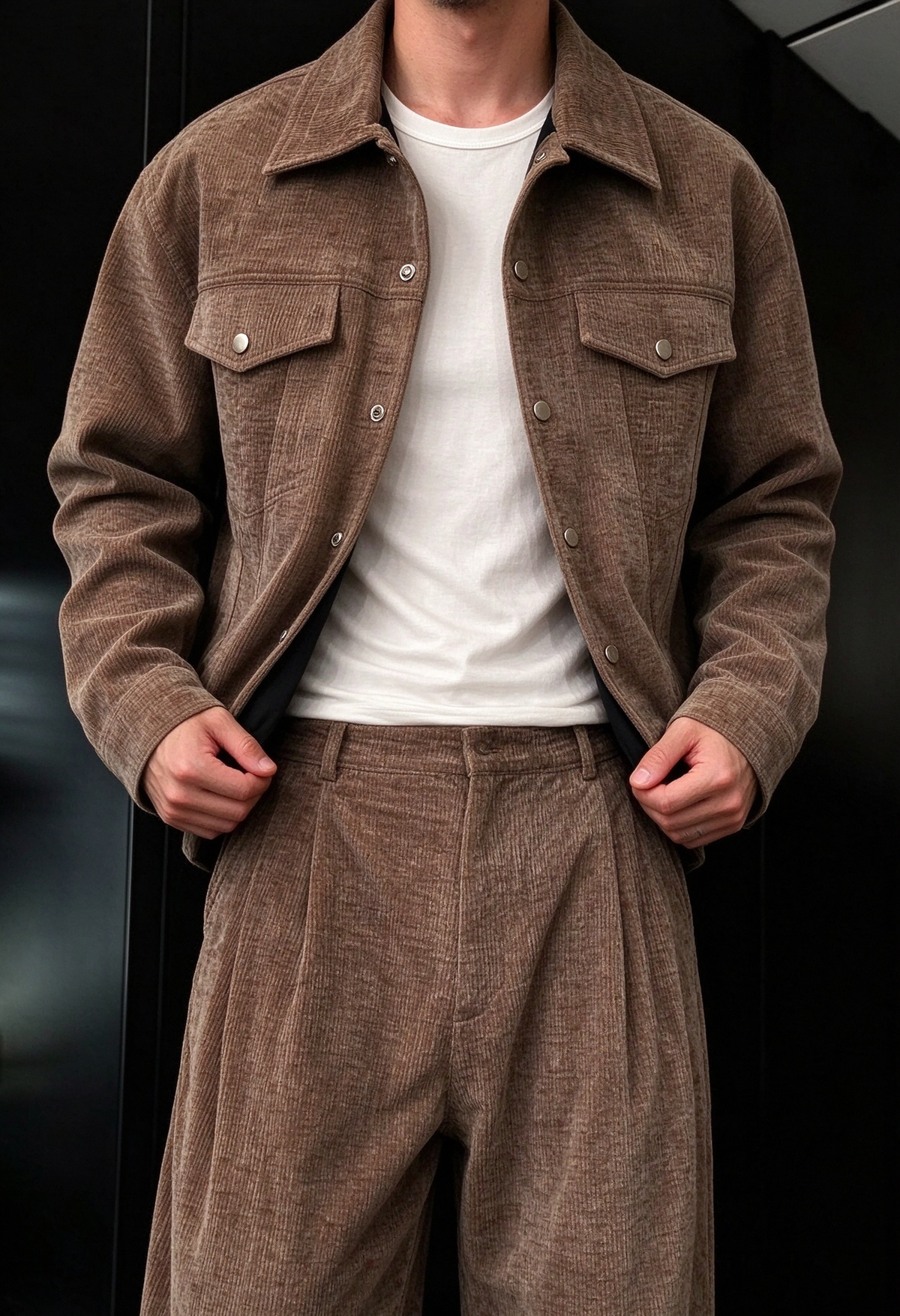 Men's Chenille Collared Jacket Set