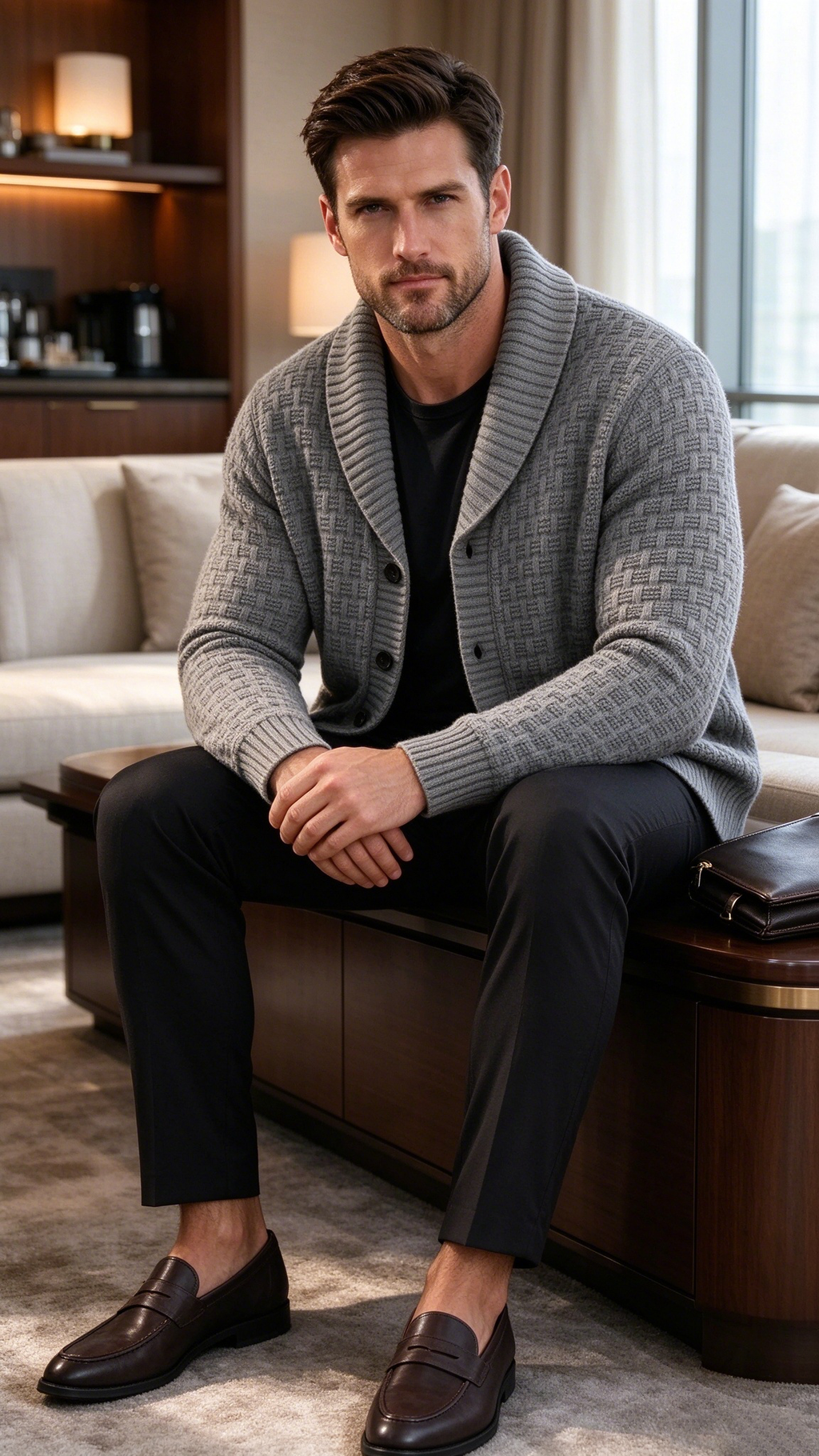 Men's Retro Knit Cardigan