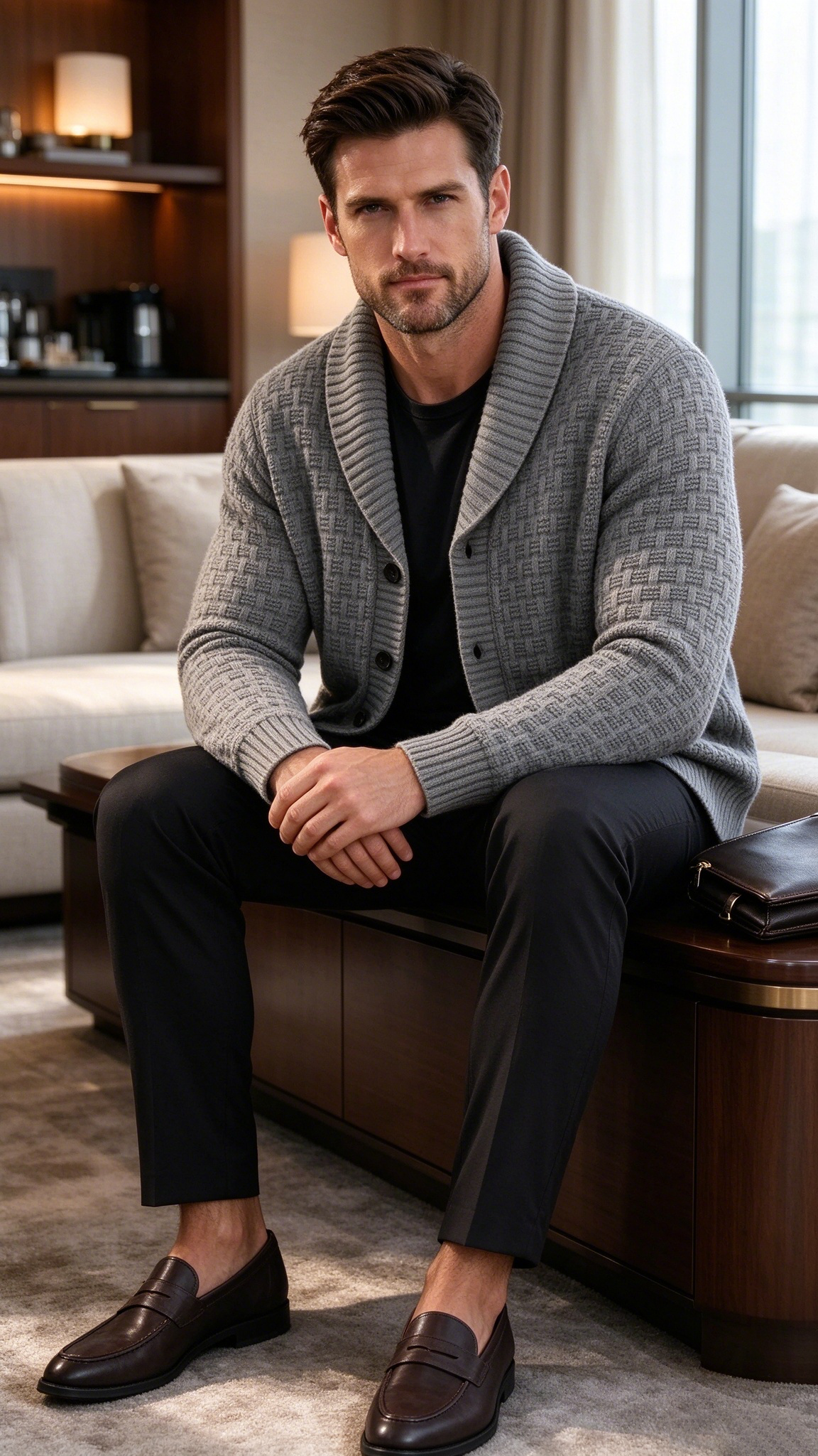 Men's Retro Knit Cardigan