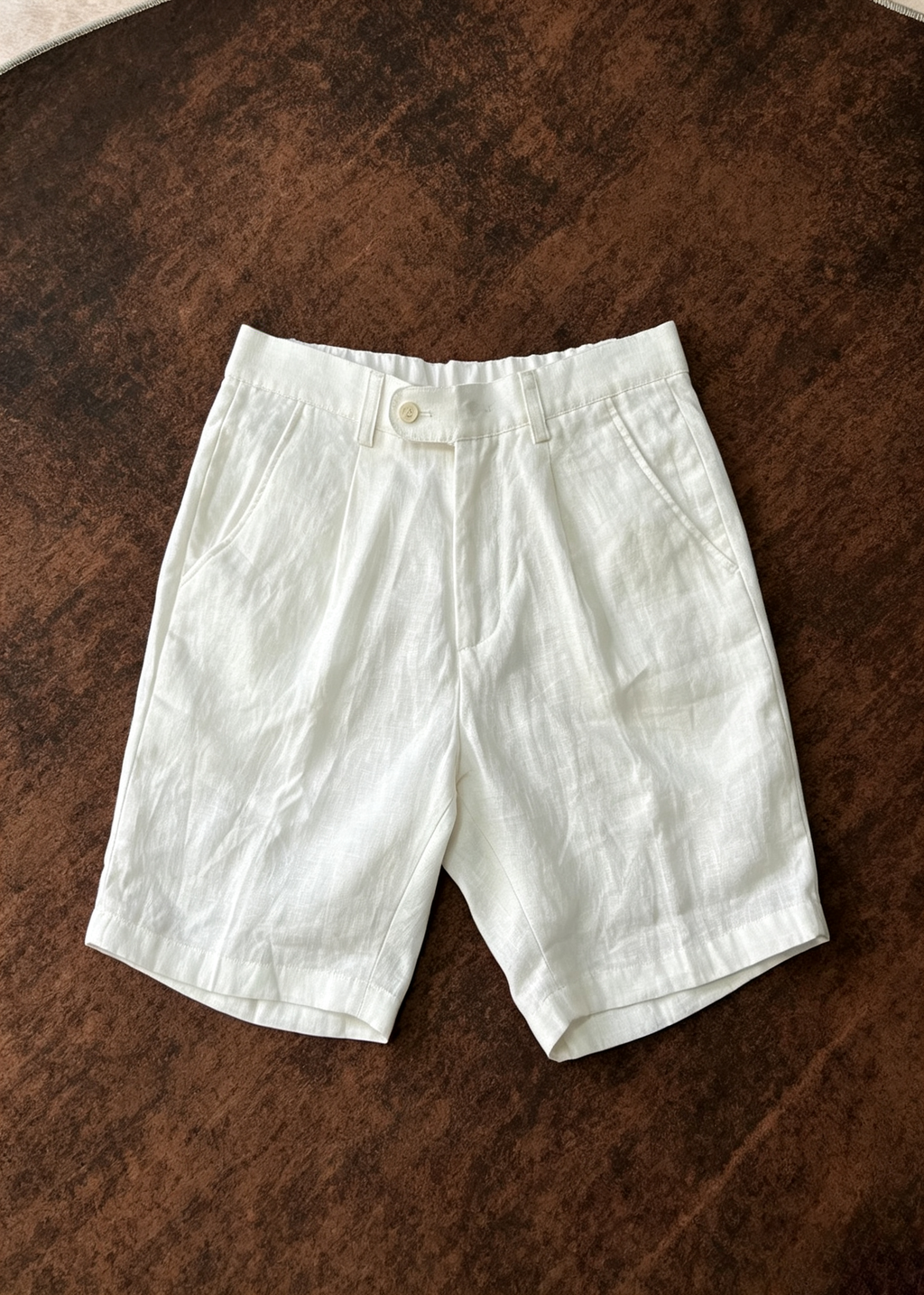 Men's Old Money Linen Blend Shorts - Relaxed Fit Pleated Casual Summer Shorts