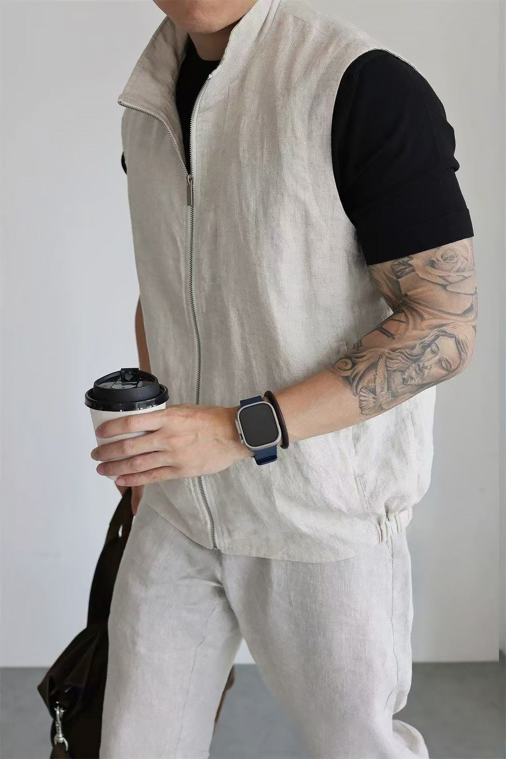 Men's Stand-Collar Textured Smart-Casual Business Vest