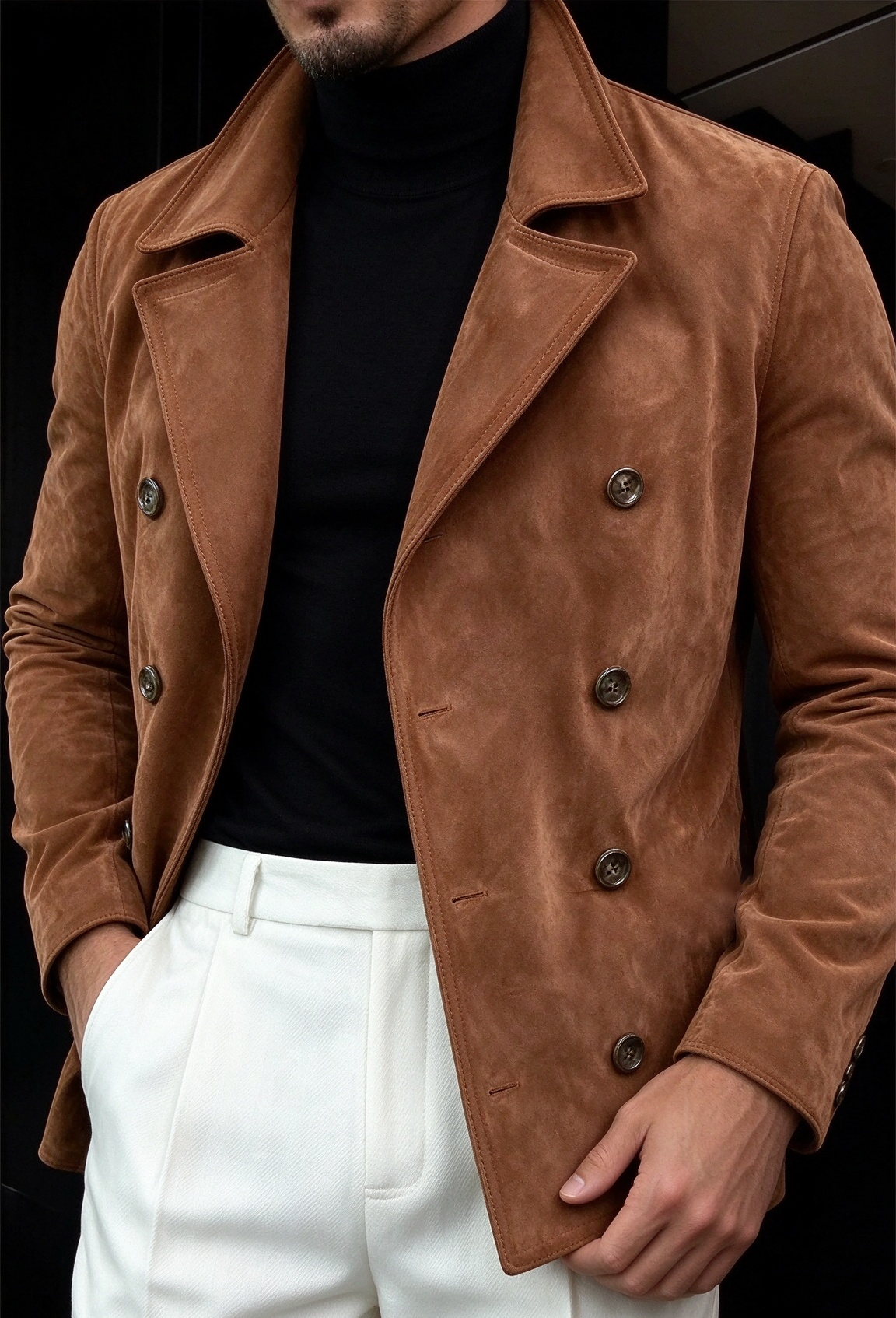 Men's Vintage Double-Breasted Jacket