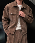 Men's Chenille Collared Jacket Set