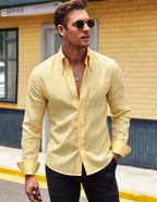 Men's Premium Solid Color Casual Slim-Fit Shirt