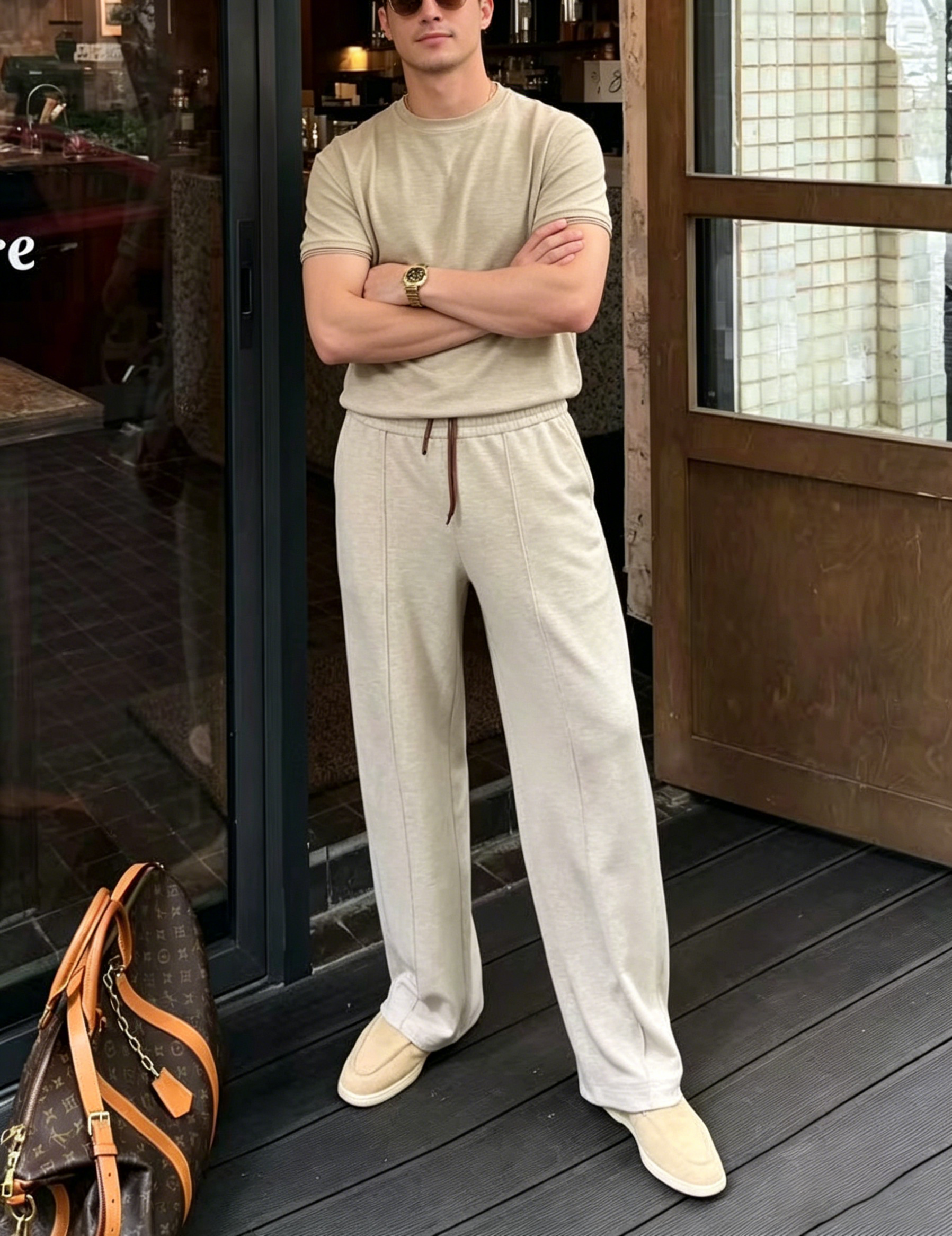 Men's Crewneck Comfortable Casual Short-Sleeve Set