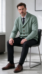 Men's Retro Knit Cardigan