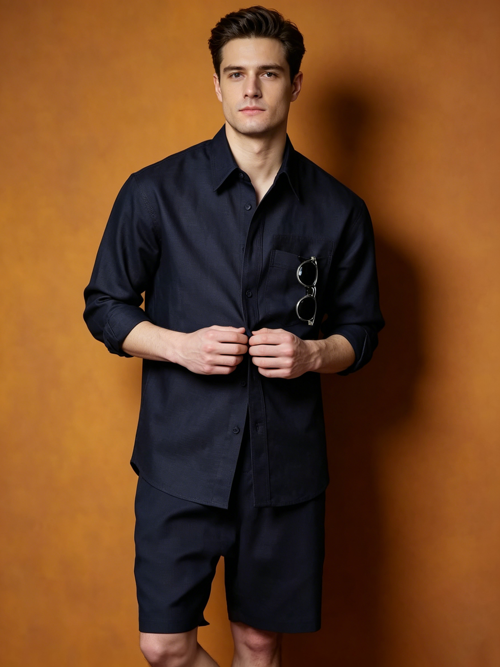 Men's Commuter Breathable Comfortable Shirt + Shorts Set