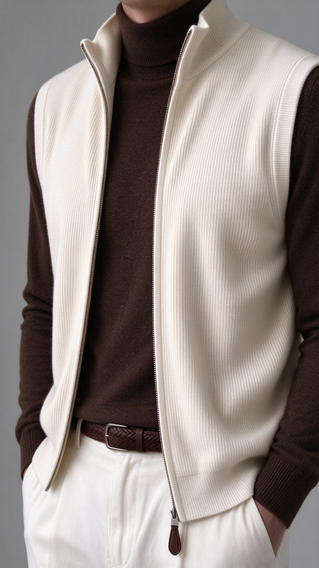 Men's Comfortable Knit Zip-Up Vest