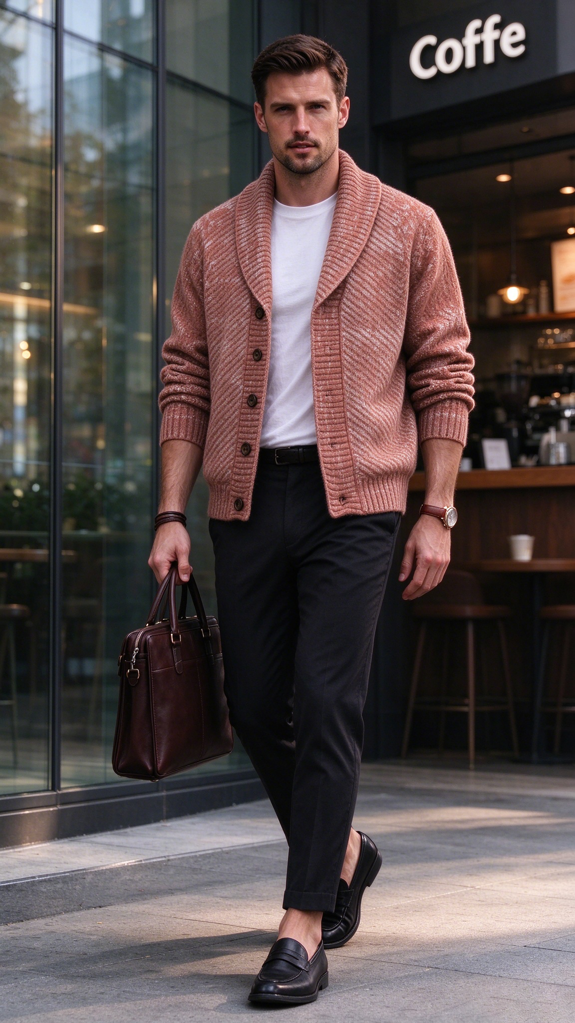Men's Retro Knit Cardigan